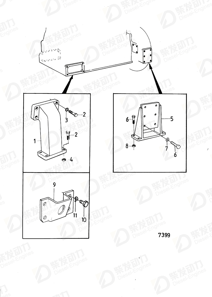 VOLVO Engine bracket 843068 Drawing